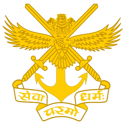 a yellow logo with a bird and swords